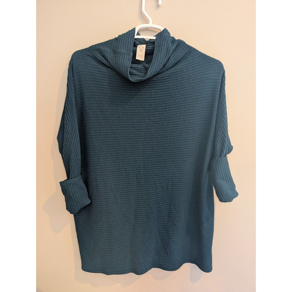 Free People Kitty Thermal Knit Top Tunic Size Large Dolman Sleeves Cowl Neck